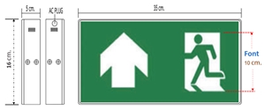 การเลือกรูปแบบและขนาดป้าย Exit sign